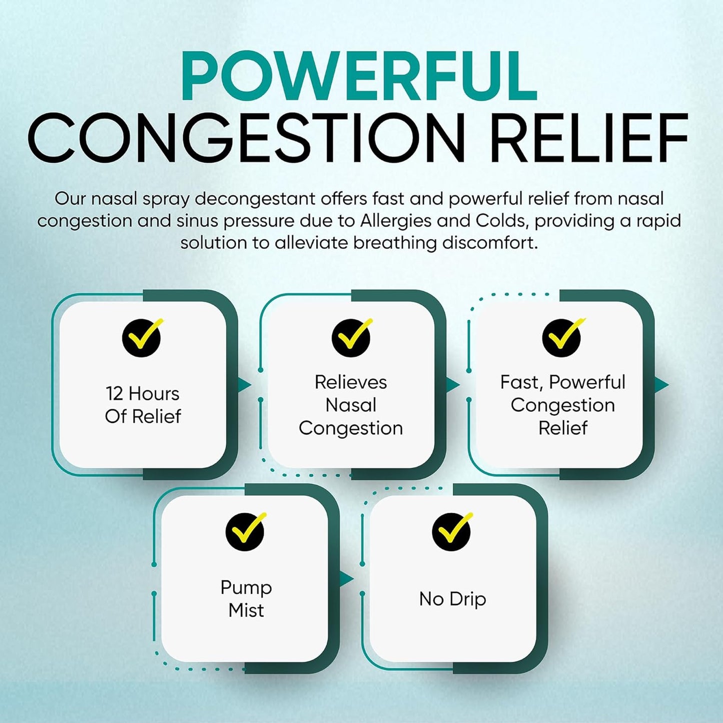 Berkley Jensen No Drip Severe Congestion Nasal Spray - Maximum Strength Decongestant with Oxymetazoline HCl & Menthol - Pump Mist Applicator, No Steroid, 12 Hour Relief, 1 Fluid Ounce (Pack of 3)