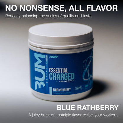 RAW Nutrition Creatine Monohydrate & Blue Rathberry Pre-Workout Powder Bundle