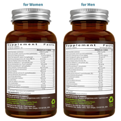Igennus Methylated Multivitamin for Men with 22 Actives, 60 Tablets | Lycopene for Antioxidant Support, High Potency B12, Sustained Release, Pure & Clean, Non-GMO & Halal