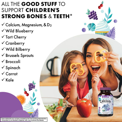 BlueBonnet Super Earth Rainforest Animalz Calcium Magnesium And Vitamin D3 Chews, Natural Vanilla Frosting, White, 90 Count