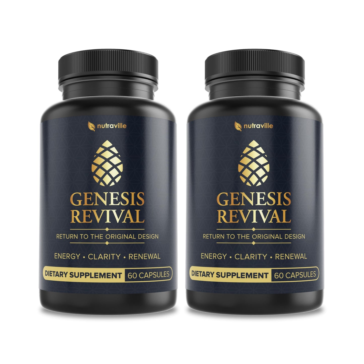 Genesis Revival - Shilajit, Lion's Mane & 8 Sacred Botanicals | Nourish the Pineal Gland for Energy, Mental Clarity, Graceful Aging & a Return to Your Eden State, 60 Count