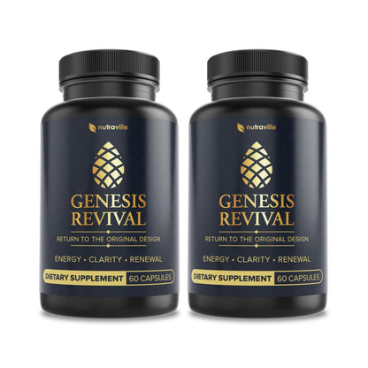 Genesis Revival - Shilajit, Lion's Mane & 8 Sacred Botanicals | Nourish the Pineal Gland for Energy, Mental Clarity, Graceful Aging & a Return to Your Eden State, 60 Count