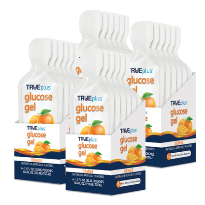 TRUEplus Glucose Gel Pouch, 15g Carbohydrates, Fruit Punch Flavor, 6 Pack | 15g Fast-Acting Carbohydrates Per Serving, Fat Free, Gluten Free, Boosts Energy, Great Tasting and Easy to Use