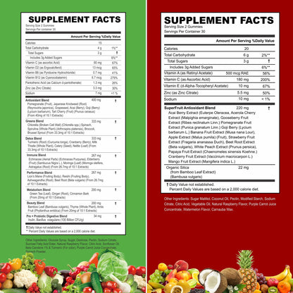 VITINITY Made with Real Fruit-Real Veggie Gummies-Superfood Vegetable Vitamin Sup