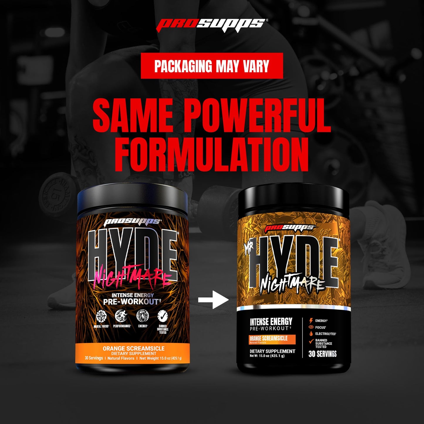 ProSupps Mr. Hyde Nightmare Pre Workout Powder with Caffeine & Beta Alanine - Preworkout for Intense Energy, Mental Focus & Performance - Gym & Fitness Supplements (Black N' Blueberry, 30 Servings)