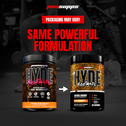 ProSupps Mr. Hyde Nightmare Pre Workout Powder with Caffeine & Beta Alanine - Preworkout for Intense Energy, Mental Focus & Performance - Gym & Fitness Supplements (Black N' Blueberry, 30 Servings)