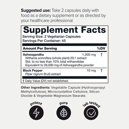 Toniiq 26,000mg 20x Concentrated Extract - 10% Withanolides - Ultra High Strength