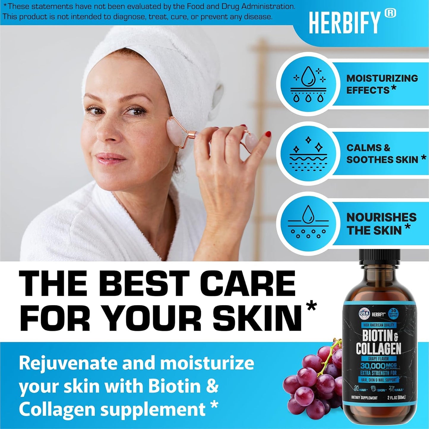 HERBIFY Bundle - Mullein Leaf Extract & Biotin and Collagen - Respiratory Support & Hair Skin and Nails Vitamins Support