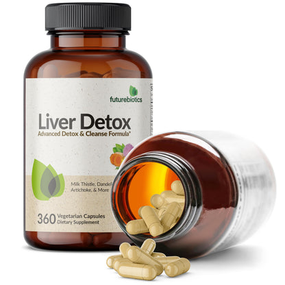Futurebiotics Liver Detox Advanced Detox & Cleanse Formula Supports Healthy Liver Function with Milk Thistle, Dandelion Extract, Turmeric, Artichoke Leaf, & More, Non-GMO, 60 Vegetarian Capsules