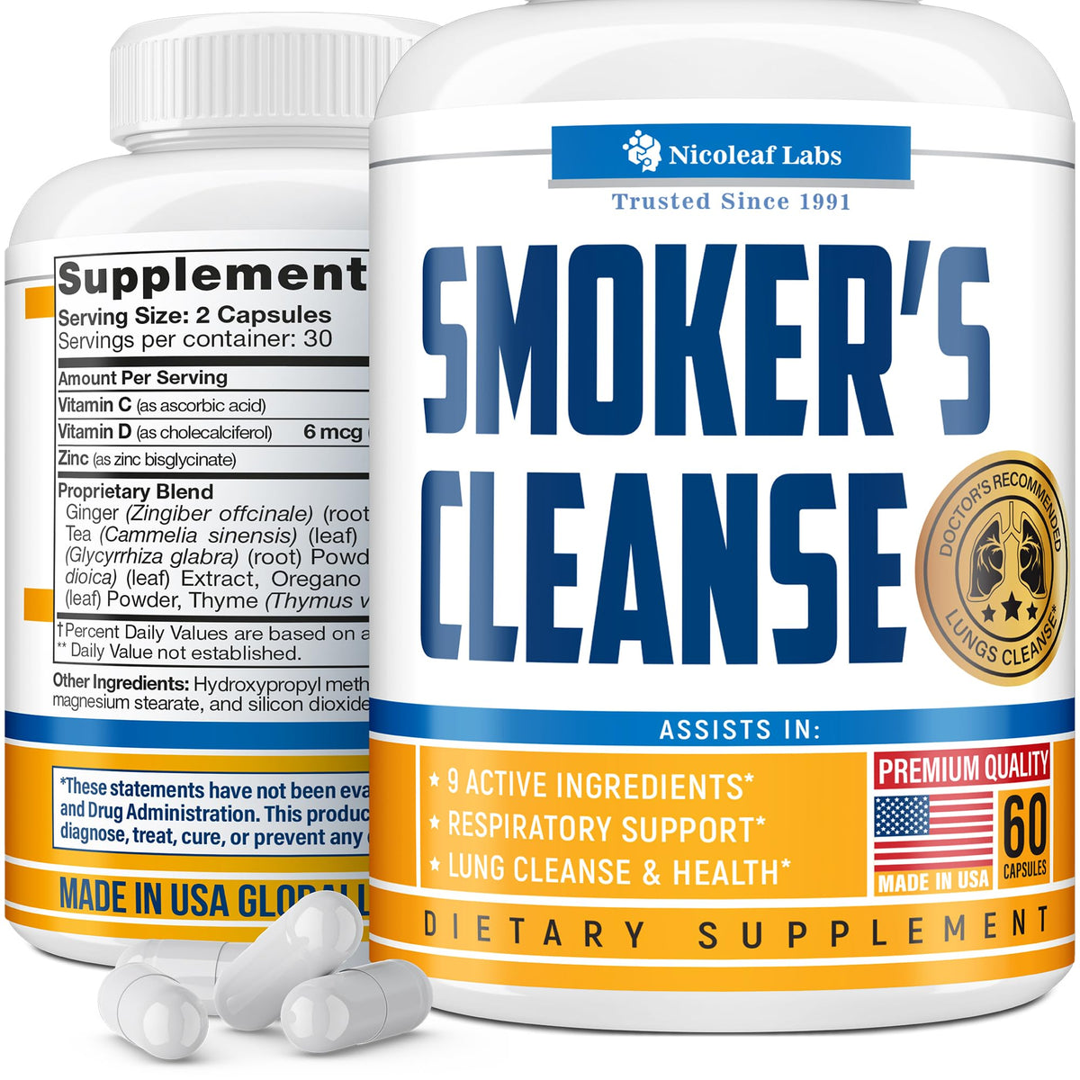 Smoker's Cleanse - Quit Smoking Aid & Respiratory Support - Made in USA