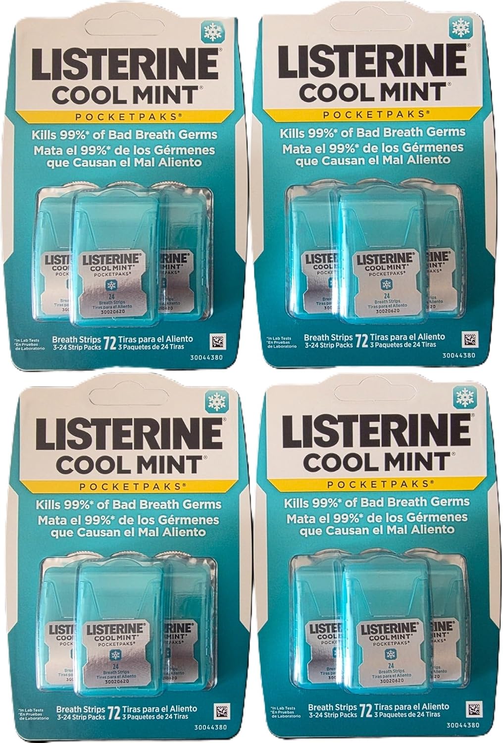 Listerine Cool Mint Pocketpaks Breath Strips, 12-24-Strip Pack Total 288 Strips