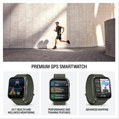 PlayBetter Garmin Venu X1 (Moss/Titanium) Fitness GPS Smartwatch Bundle - 2" Thin AMOLED Display, Advanced Health and Fitness 5000mAh Portable Charger & HD Screen Protectors