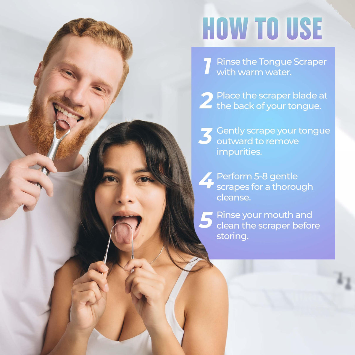 Mouthology Tongue Scraper Stainless Steel Metal Tongue Scraper for Tongue Cleaning