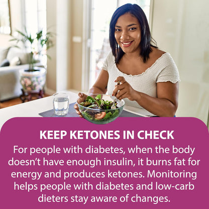 TRUEplus Ketone Test Strips, Urinalysis Test Sticks, 100 Count | Checks for Ketones in Urine, Fast and Easy Testing at Home, Ideal for Low-Carb Dieters and People with Diabetes