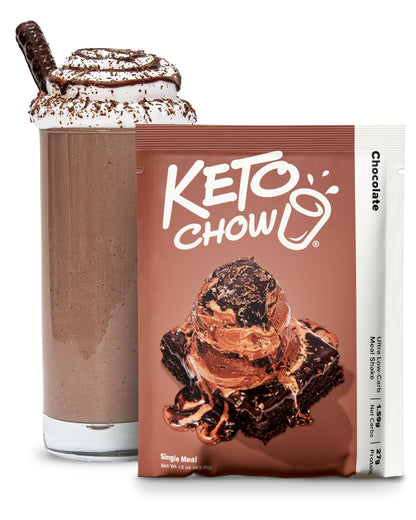 Keto Chow Chocolate Peanut Butter Meal Replacement Shake Powder, 1 Meal