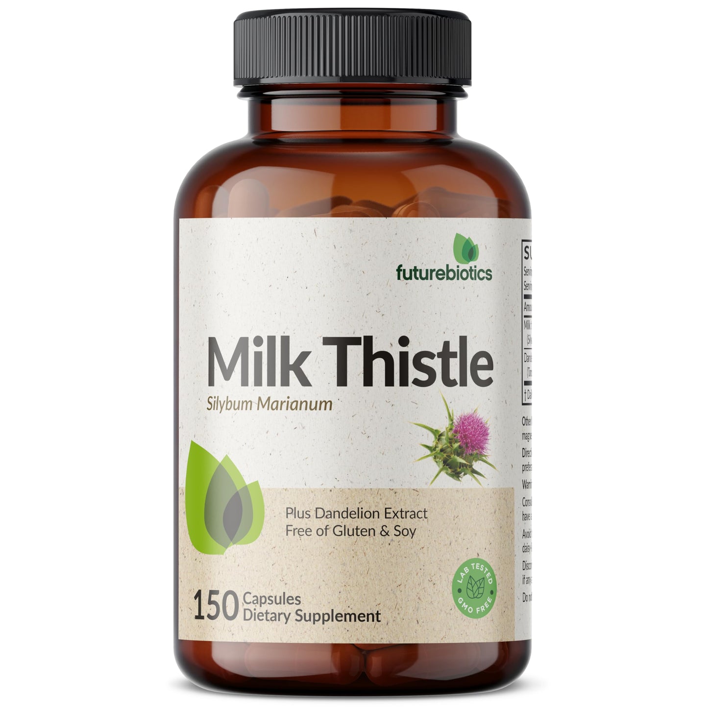Futurebiotics Milk Thistle Silymarin Marianum & Dandelion Extract Liver Health Support, Antioxidant Support, Detox, 300 Capsules