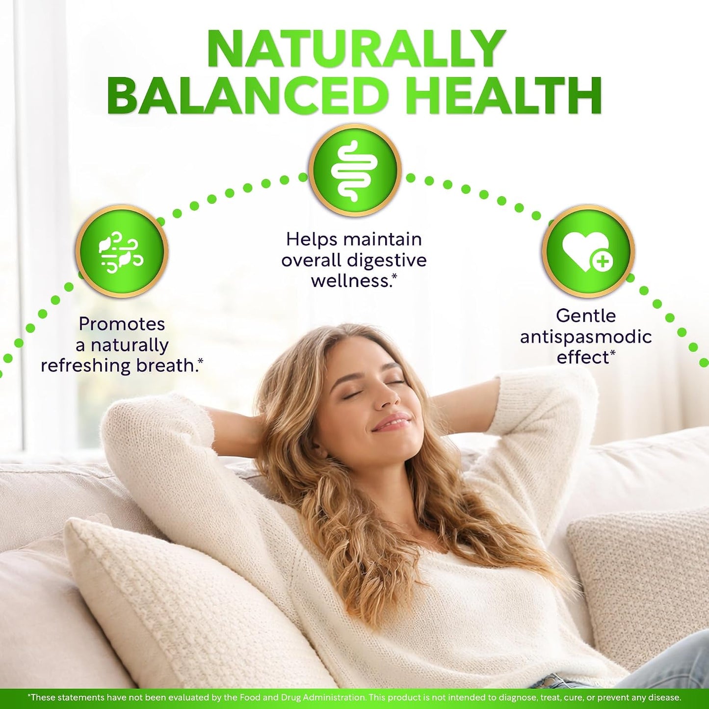 USDA Organic Spearmint Capsules | Digestive Support, 1200mg | 60-Day Supply