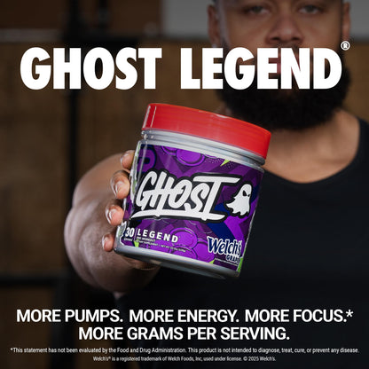 GHOST Legend Pre Workout Powder, Sonic Cherry Limeade - 30 Servings – Pre-Workout for Men & Women with Choline, L-Citrulline, & Beta Alanine for Energy & Focus