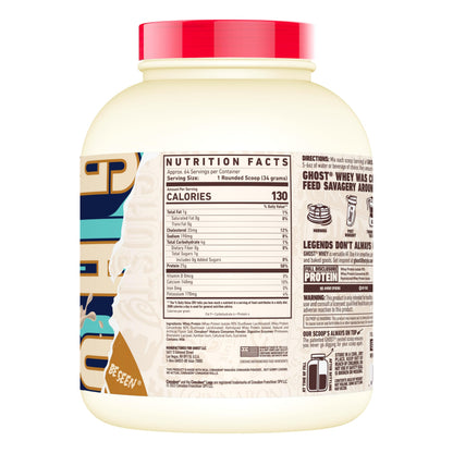 GHOST Whey Protein Powder, Cinnabon - 2LB, 25G of Protein - Cinnamon Roll Flavored Isolate, Concentrate & Hydrolyzed Whey Protein Blend - Post Workout Shakes - Soy & Gluten Free