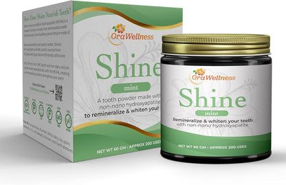 OraWellness Shine Remineralizing Natural Teeth Whitening Powder in Mint + Healthy Mouth Blend Organic Toothpaste & Mouthwash Alternative Tooth Oil, Pack of 3