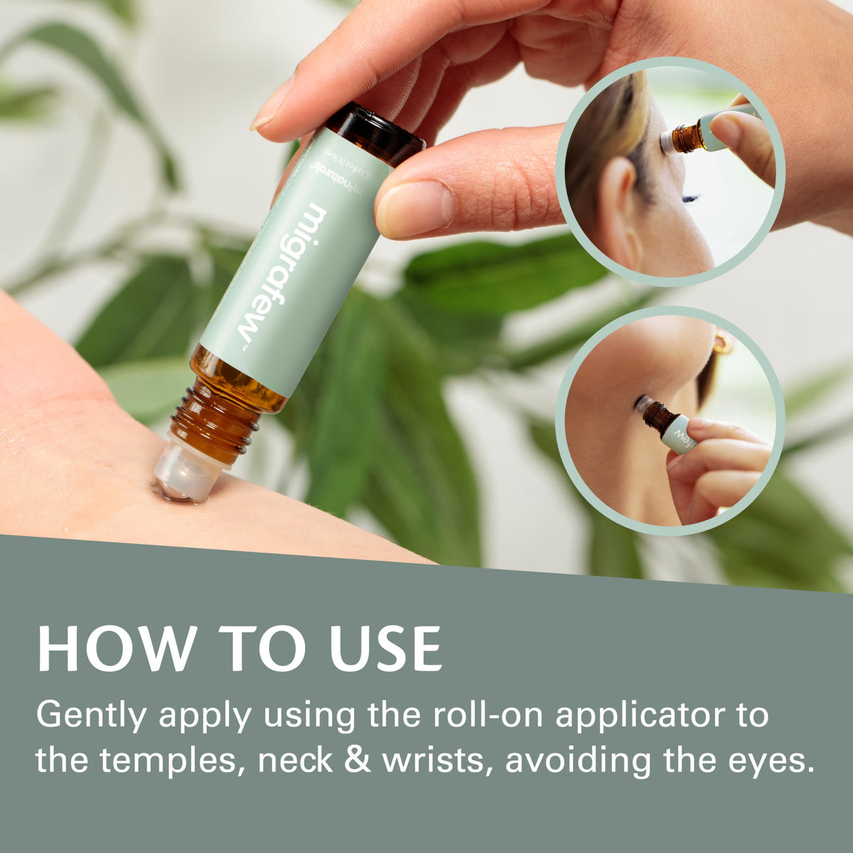 MigraFew Aromatherapy Migraine Roll On with Cooling Roller 0.33 fl oz by M3