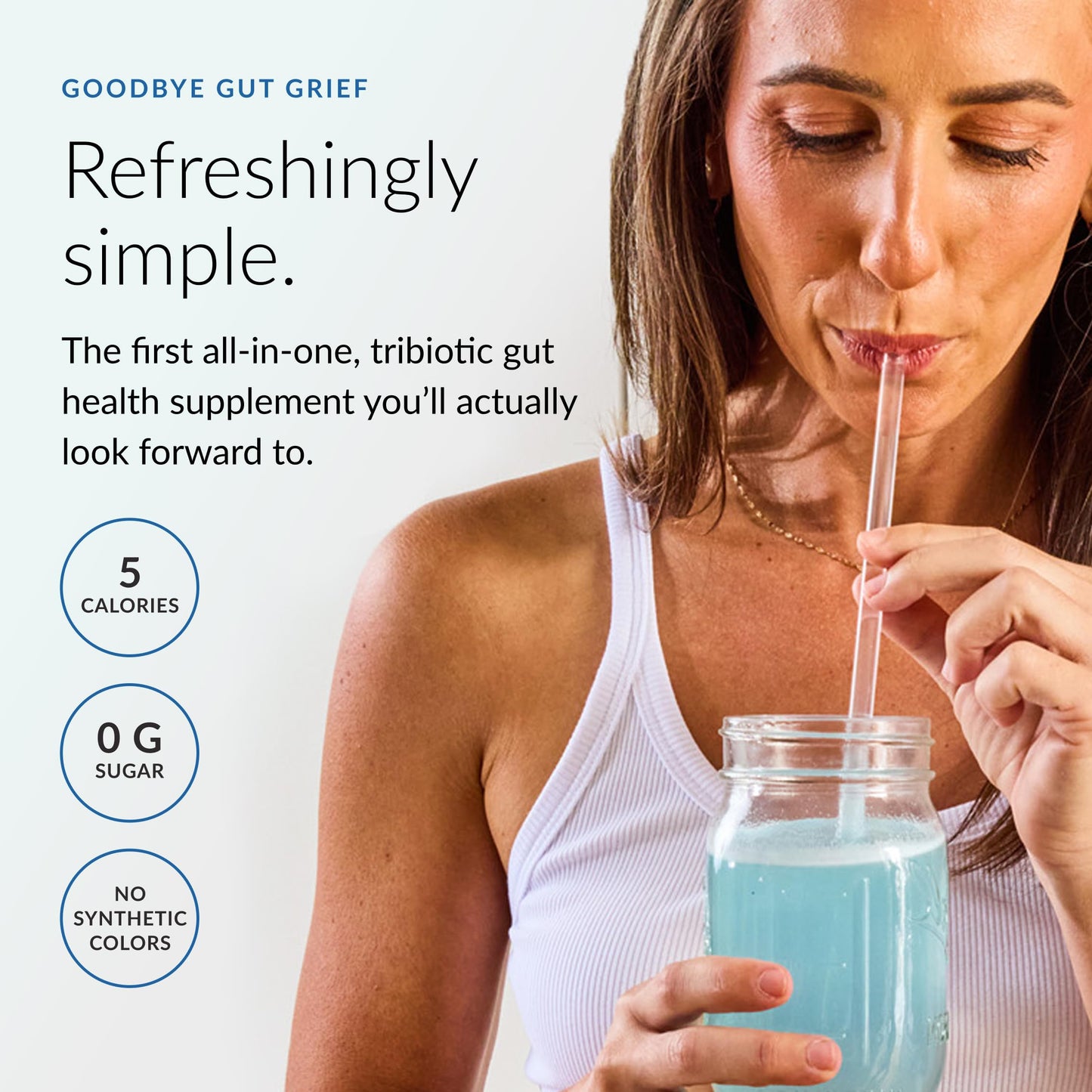 BEAM Biotic Probiotics for Women & Men – Gut Health for Women & Men, Digestive Health with Pre, Pro & Postbiotics + Glutathione, Daily Probiotic Drink for Bloating Relief, Blue Raspberry, 15 Servings