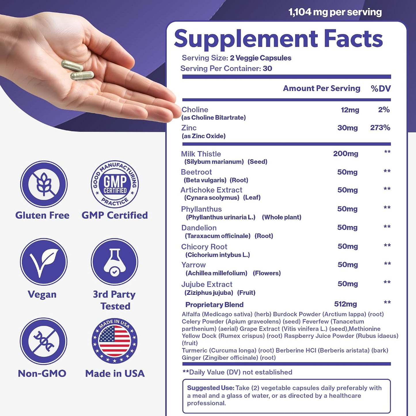 Happee Liver Cleanse Detox & Repair Supplement with Milk Thistle Extract - Flush Toxins & Renew Health - Vegan, Made in USA, 60 Capsules