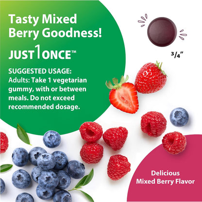 Rainbow Light Womens One + Multivitamin Gummies | 60 Count | Supports Cellular Energy & Antioxidant Health | Mixed Berry Flavor | with Real Food Nutrients, B Vitamins & Probiotics