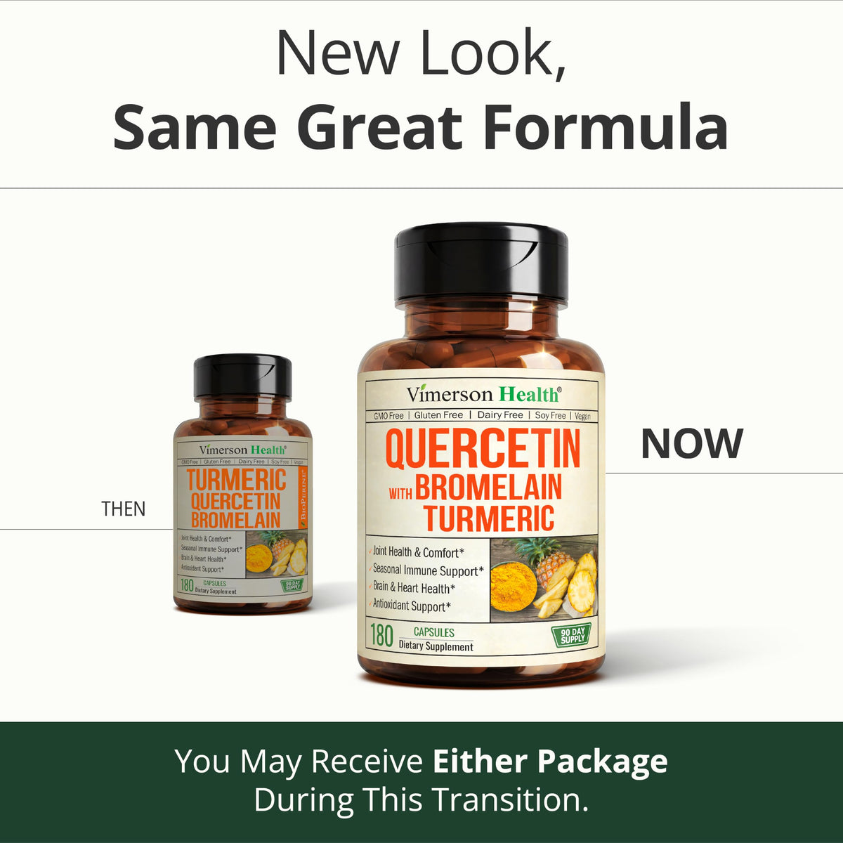 Quercetin with Bromelain Turmeric Curcumin Allergy Supplement - 60 Capsules