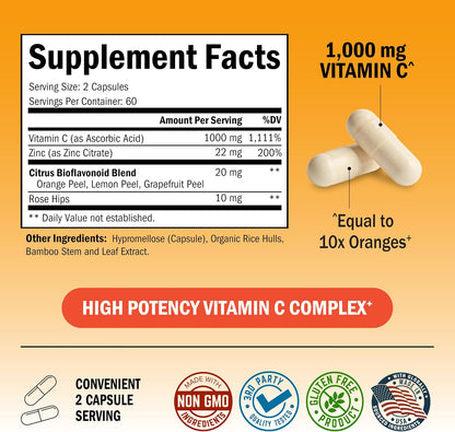 BioSchwartz Vitamin C Complex Supplement - Vitamin C 1000mg Capsules