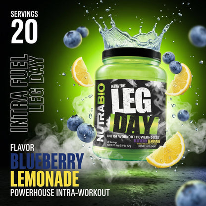 NutraBio Leg Day Intra Workout Powder – Advanced Carb Supplement with Cluster Dextrin & Electrolytes – Carb Powder with EAAs/BCAAs – Cyclic Dextrin for Performance – Cherry Lime, 20 Servings