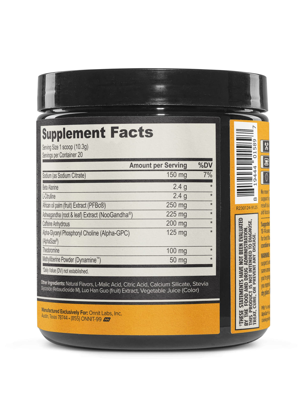 ONNIT Alpha Brain Pre-Workout - Tiger's Blood (20 Serving Tub)