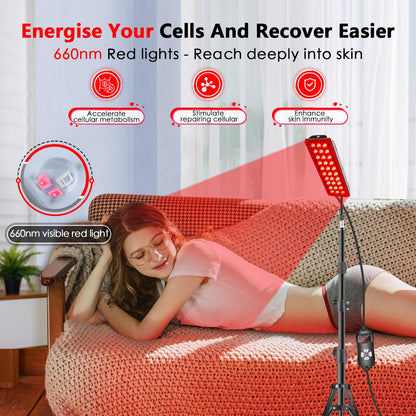 RUISQM Red Light Therapy Lamp, Infrared Light Therapy with Stand - 660nm Redlight & 850nm