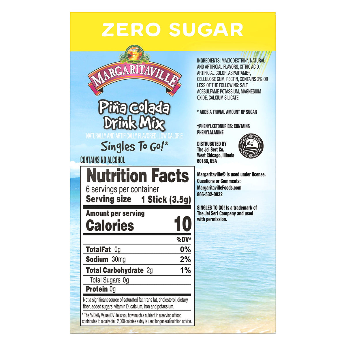 Margaritaville Singles To Go Drink Mix, Non-Alcoholic Powder Sticks (Pina Colada)