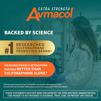 Nutramax Avmacol Extra Strength Sulforaphane Producing Supplement, 75 Tabs | Detoxification Support, #1 Researched Sulforaphane Producing Brand, with Glucoraphanin & Myrosinase, Published Studies