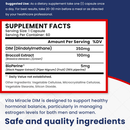 DIM Supplement for Women and Men - 350mg Estrogen Metabolism Complex