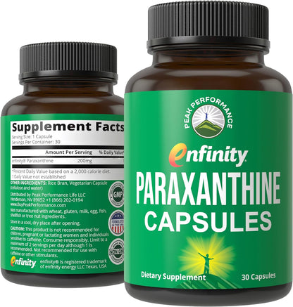 Paraxanthine Capsules for Clean, Jitter Free Energy - Enfinity Supplement - Known for Focus, Concentration, and Productivity - Plus Great for A Pre Workout - Nootropic Pills for Men & Women
