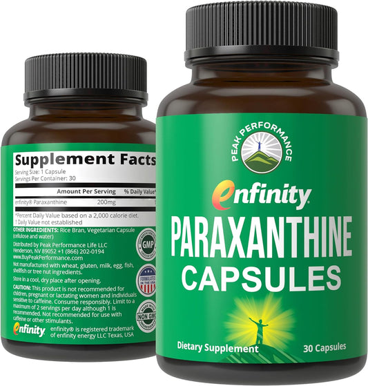 Paraxanthine Capsules for Clean, Jitter Free Energy - Enfinity Supplement - Known for Focus, Concentration, and Productivity - Plus Great for A Pre Workout - Nootropic Pills for Men & Women