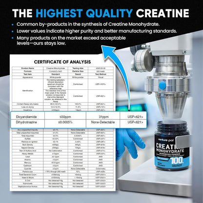 Venture Pal 100% Pure Micronized Creatine Monohydrate Powder 5g Per Serving | Vegan, Keto, GMO-Free & Gluten Free, Creatina Monohidratada en Polvo for Women & Men, Unflavored
