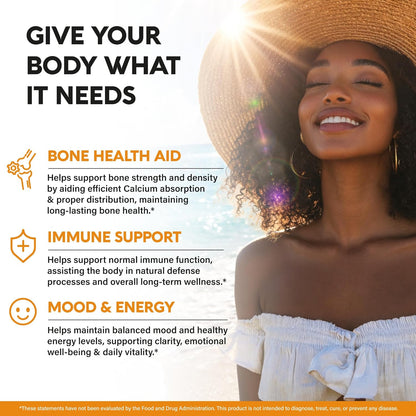 Vitamin D3 K2 - Vitamin D3 10000 iu & K2 120 mcg - Immune & Mood Support, for Bone & Teeth Health - with Zinc, Vitamin C & B12 - Highly Bioavailable - For Men & Women - 120 Softgels, 120 days supply