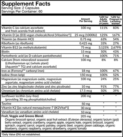 Dr. Fuhrman's Gentle Prenatal Multivitamin & Mineral Supplement with Iron - 120 capsules