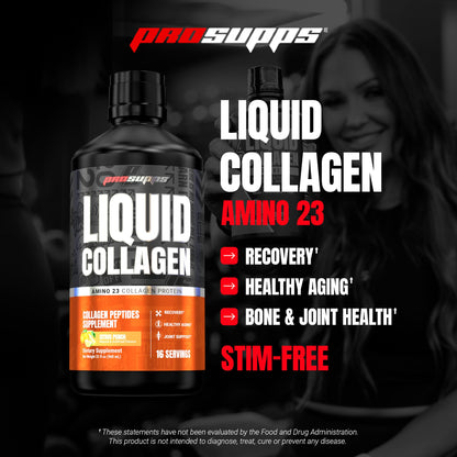 ProSupps Amino23 Liquid Collagen Shots, Berry - Collagen Peptide Post Workout Supplement Supports Healthy Aging, Joints, Skin & Hair - Gluten-Free & Zero Sugar - 16 Servings