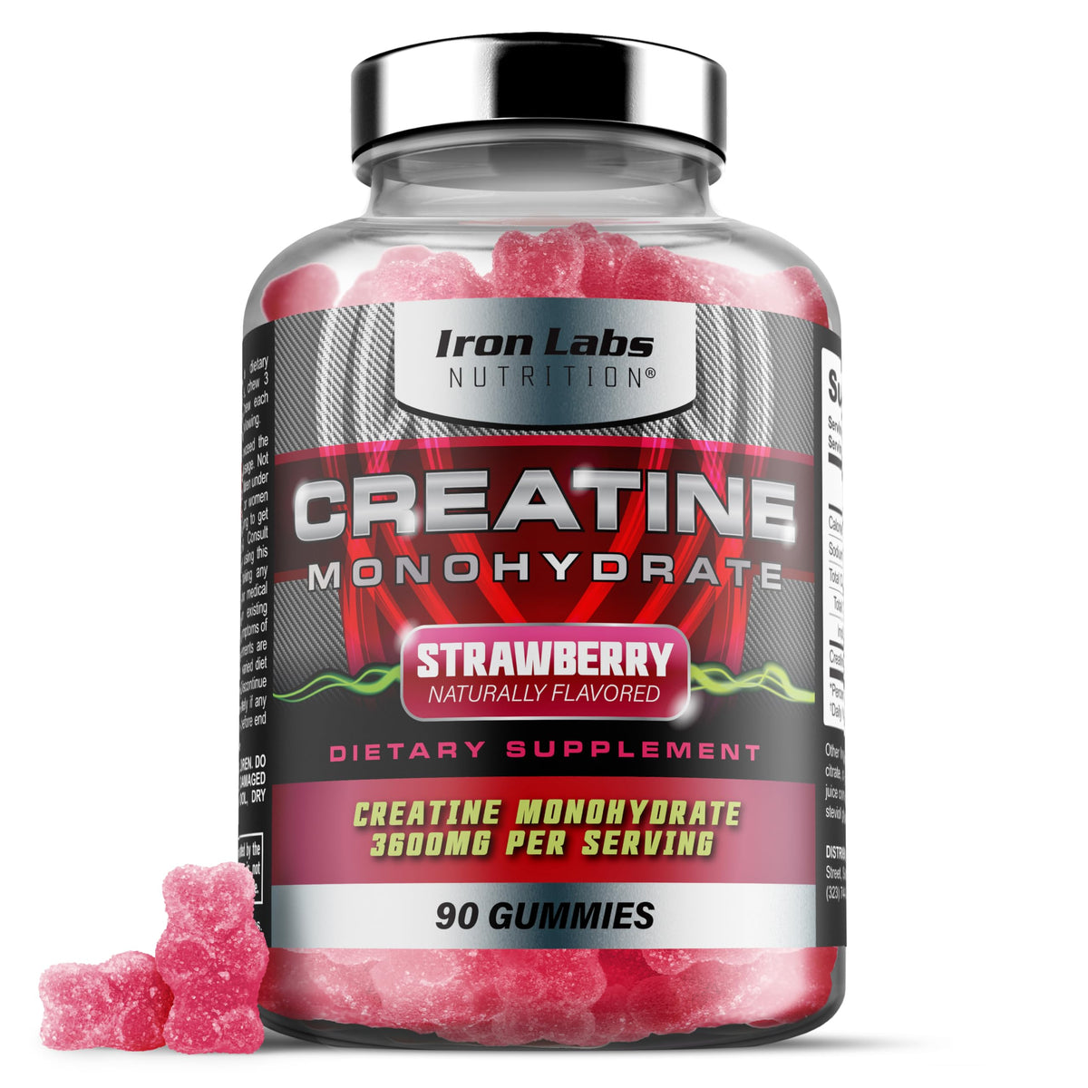 Iron Labs Nutrition Creatine Monohydrate Gummies for Men and Women (90 Gummy Bears)