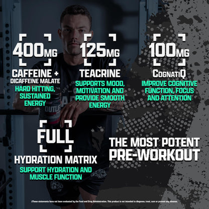 OUTLIFT Amped Max Dosed Pre Workout Powder, 6G Citrulline, 3.2G Beta Alanine