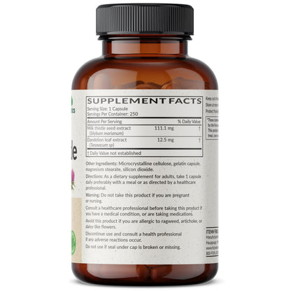 Futurebiotics Milk Thistle Silymarin Marianum & Dandelion Extract Liver Health Support, Antioxidant Support, Detox, 300 Capsules