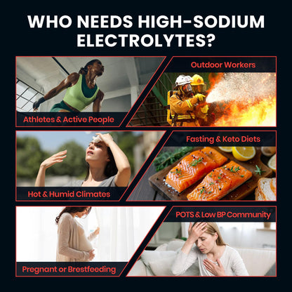 Venture Pal High Sodium Sugar-Free Electrolytes Powder Packets, 16 Sticks | Hydration Packets with Sodium, Potassium & Magnesium, Zero Calories, Keto, Vegan, and Paleo Friendly