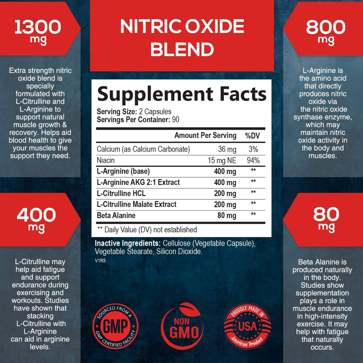 Extra Strength Nitric Oxide Supplement L Arginine 3X Strength - Citrulline Malate, AAKG