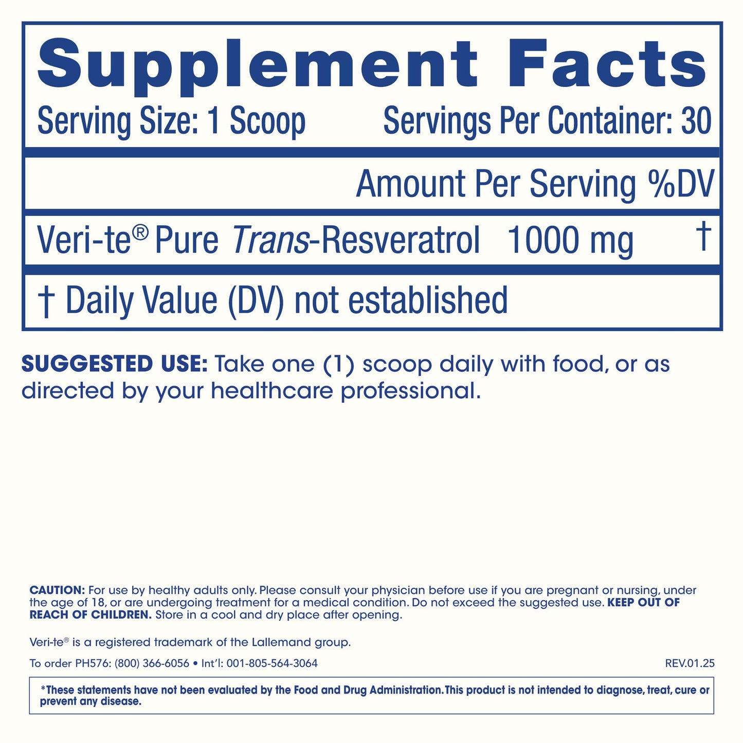 ProHealth Longevity Bulk Trans Resveratrol Powder 100 Grams - Pure Pharmaceutical Grade, 1000 mg per Scoop, Superior Absorption and Bioavailability