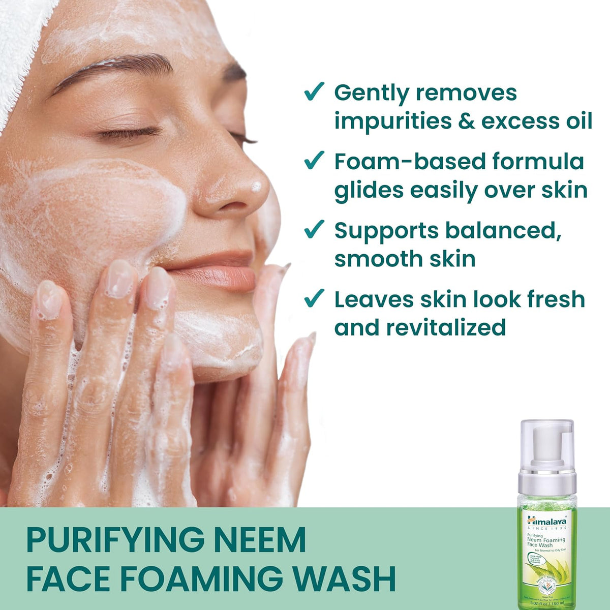 Himalaya Purifying Neem Foaming Face Wash, for Oily Skin 5.07 oz (150 ml)