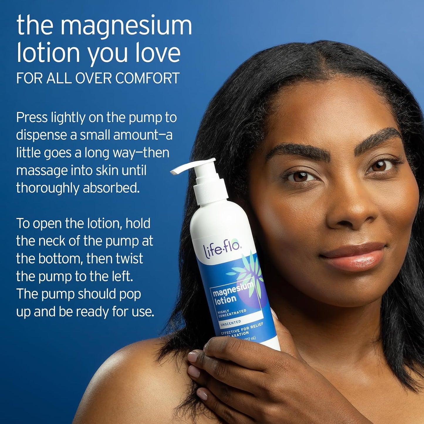 LIFE-FLO Unscented Magnesium Lotion - Highly Concentrated Magnesium Lotion for Kids and Adults - Soothes Overworked Muscles, Joints When Massaged into the Skin - Hypoallergenic, 60-Day Guarantee - 8oz